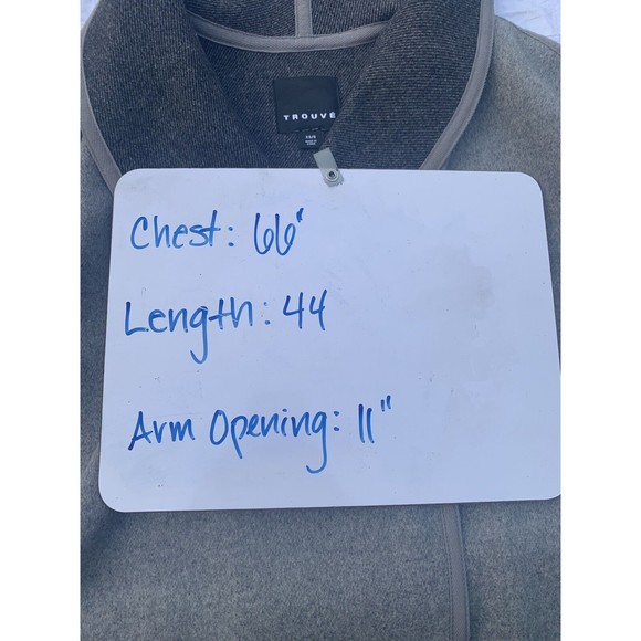 Trouve Womens XS/S Light Gray Belted Vest Mid-length Wool Blend - Picture 10 of 10